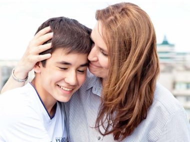 Portrait,Of,A,Mother,With,Her,Son,Teenager.,Tenderness,,Love,